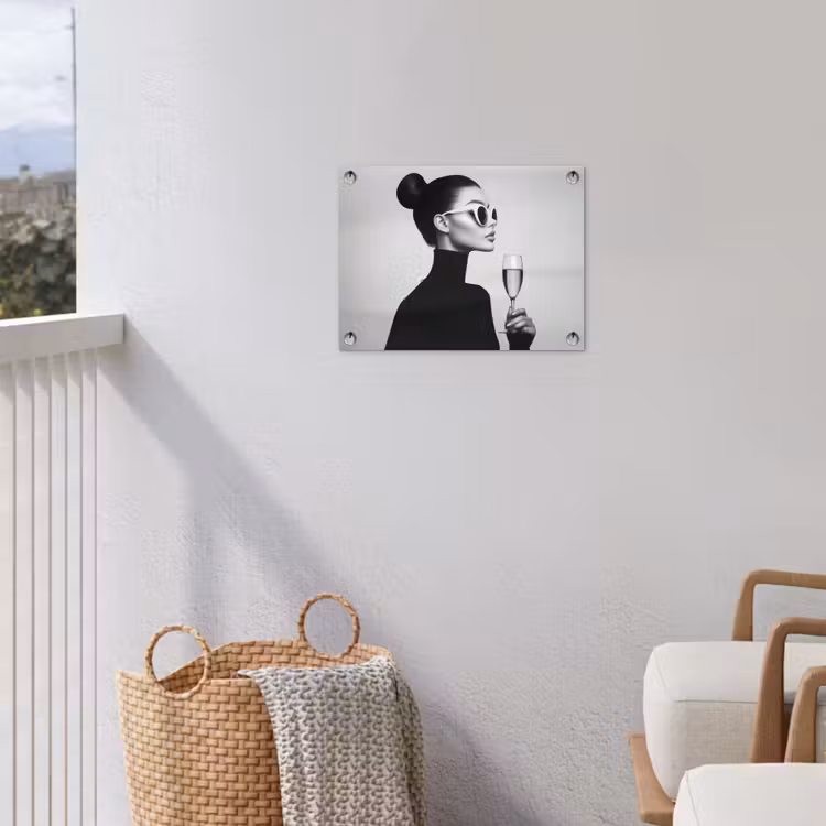 Vrouw - Champagne - Modern tuinposter los doek klein -sfeer8