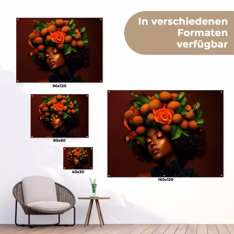 Vrouw - lychee - exotisch tuinposter los doek klein -Xsfeer9_DE