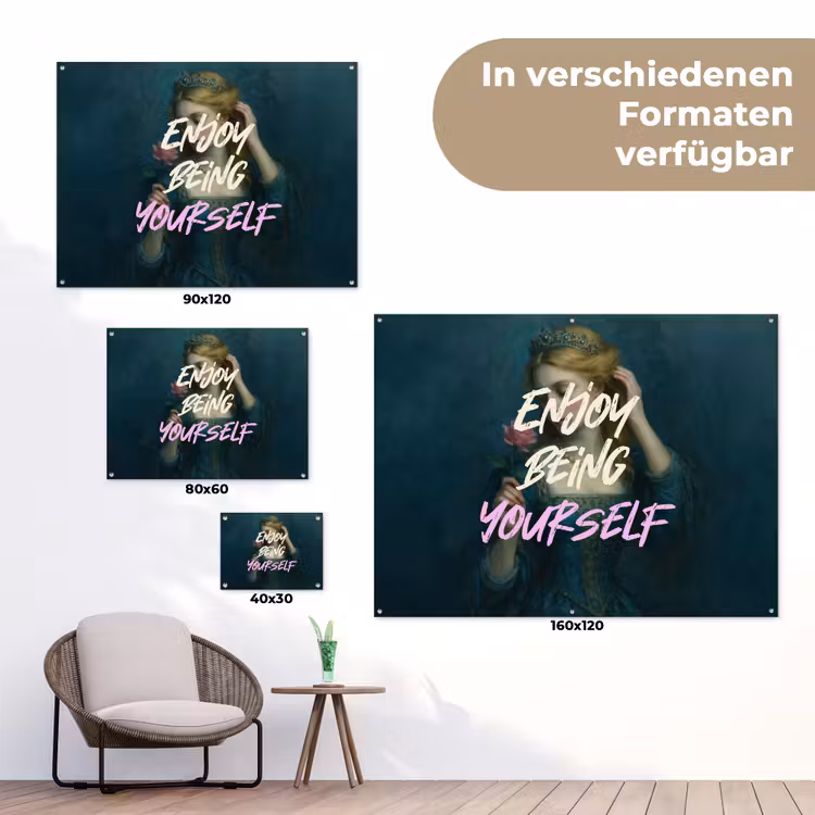 Vrouw - Roos - Quote tuinposter los doek klein -Xsfeer9_DE