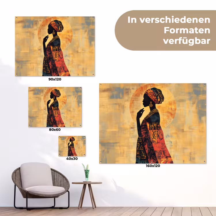 Vrouw - Silhouet - Patronen - Sierlijk tuinposter los doek klein -Xsfeer9_DE