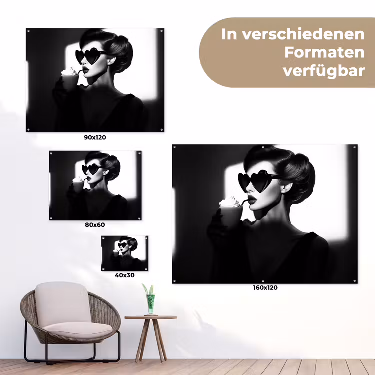 Vrouw - Zwart - Hart tuinposter los doek klein -Xsfeer9_DE