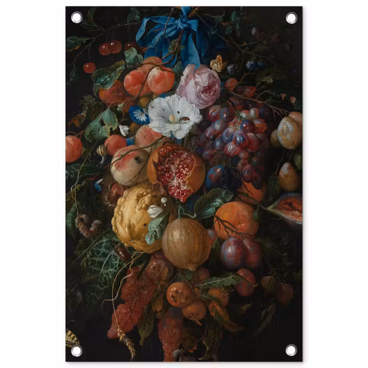 Festoen van vruchten en bloemen - Schilderij van Jan Davidsz. de Heem tuinposter los doek klein -3d