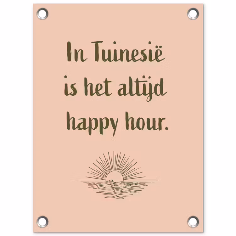 Tuin - Roze - Quote - Zon tuinposter los doek klein -3d