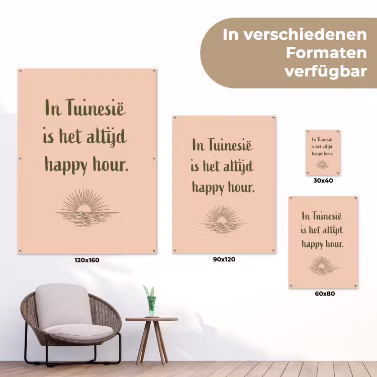 Tuin - Roze - Quote - Zon tuinposter los doek klein -Xsfeer9_DE