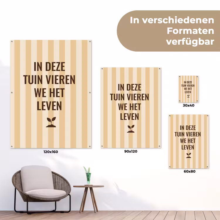 Tuin - Quote - Strepen - Zomer tuinposter los doek klein -Xsfeer9_DE