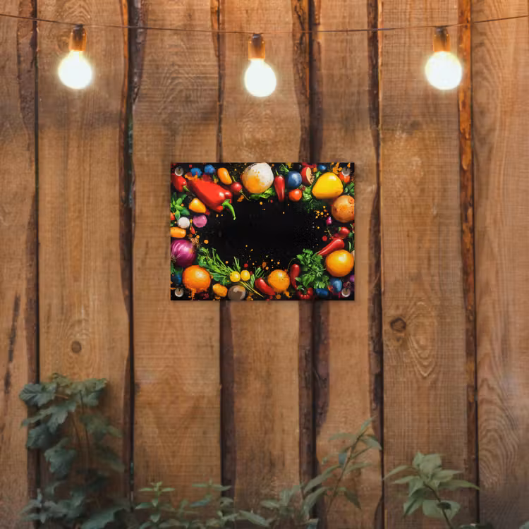 Groente - Graffiti - Kleurrijk - Koken - Abstract tuinposter los doek klein -sfeer1