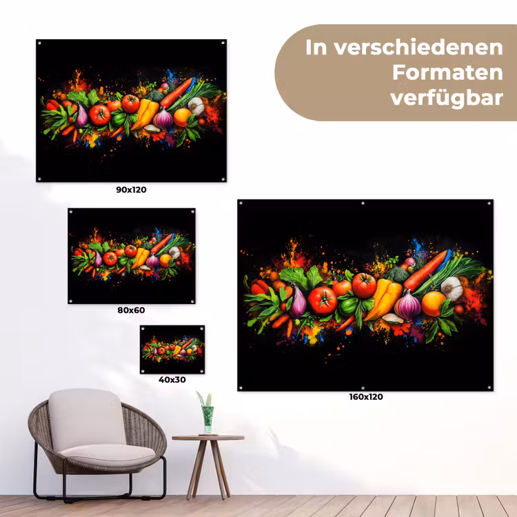 Groente - Eten - Kruiden - Graffiti - Koken tuinposter los doek klein -Xsfeer9_DE