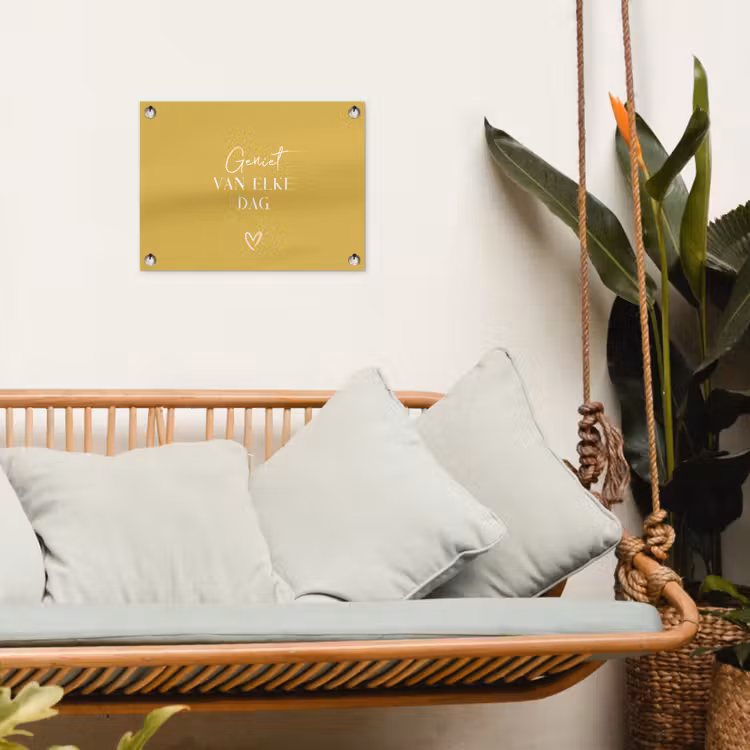 Geniet van elke dag tuinposter los doek klein -sfeer7