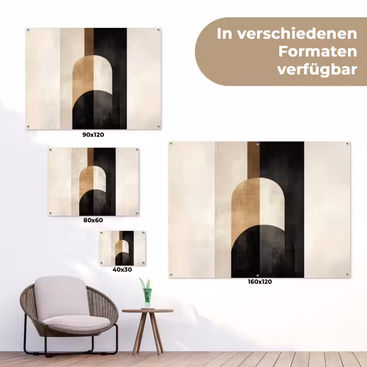 Geometrische - Vormen - Wit tuinposter los doek klein -Xsfeer9_DE