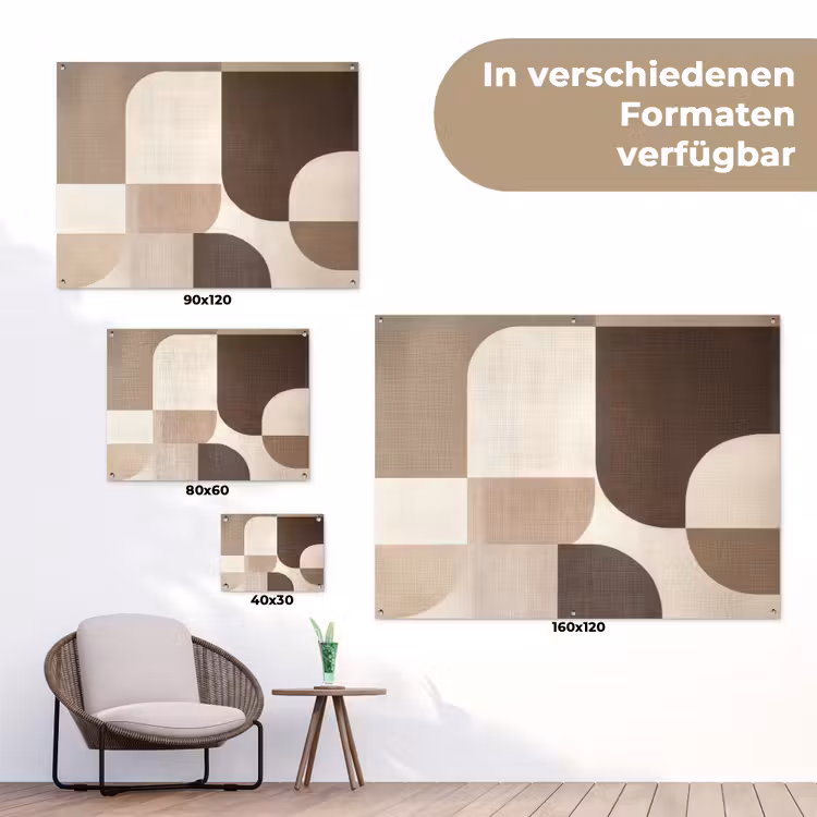 Geometrisch - Geweven structuur - Modern tuinposter los doek klein -Xsfeer9_DE
