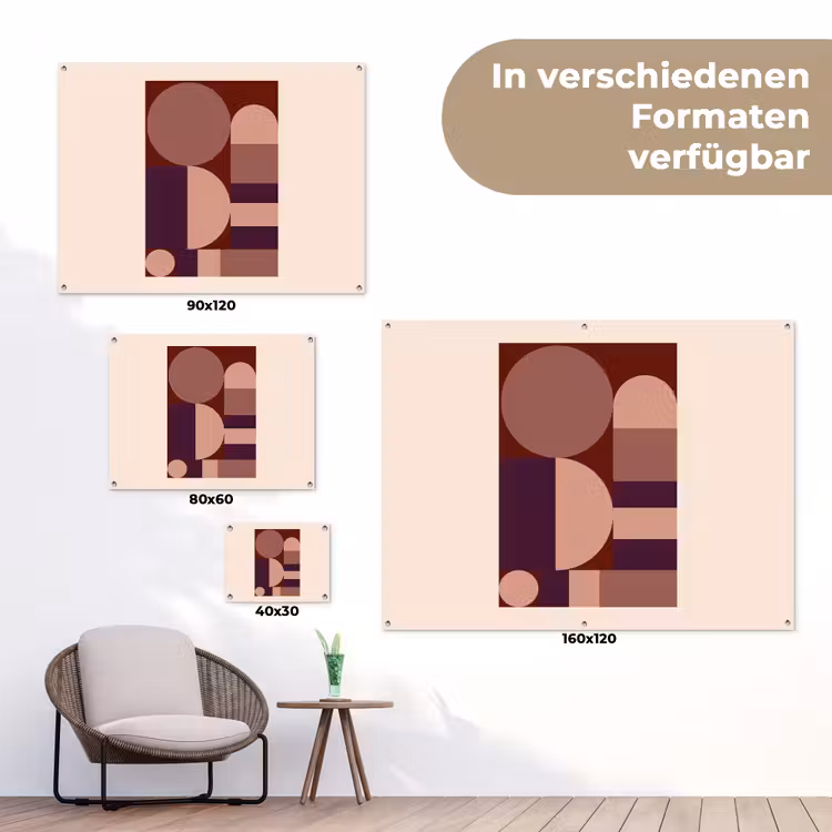 Geometrisch - Cirkels - Rood tuinposter los doek klein -Xsfeer9_DE