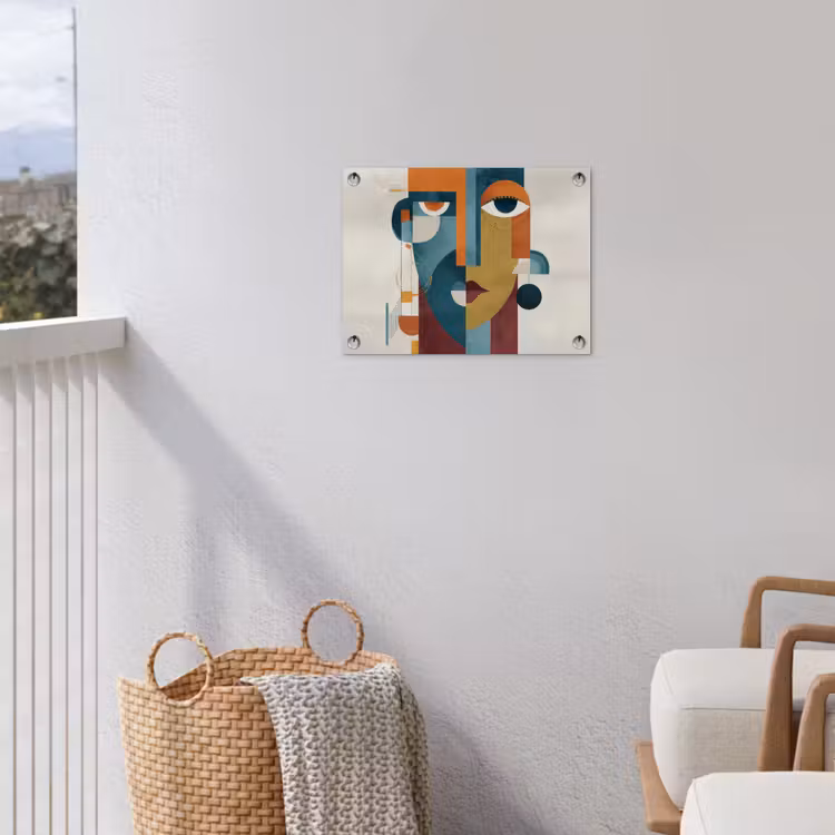 Geometrisch - Strakke vormen - Kleurrijk tuinposter los doek klein -sfeer8