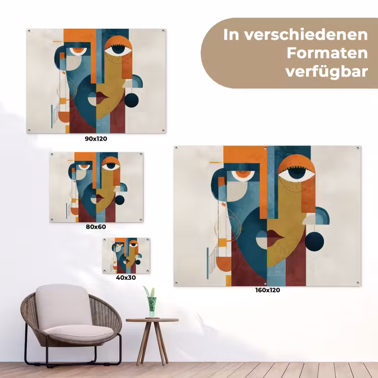 Geometrisch - Strakke vormen - Kleurrijk tuinposter los doek klein -Xsfeer9_DE
