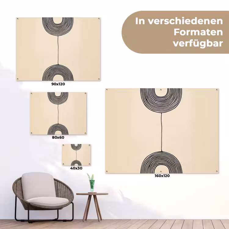 Geometrische bogen - Minimalistisch - Symmetrisch tuinposter los doek klein -Xsfeer9_DE