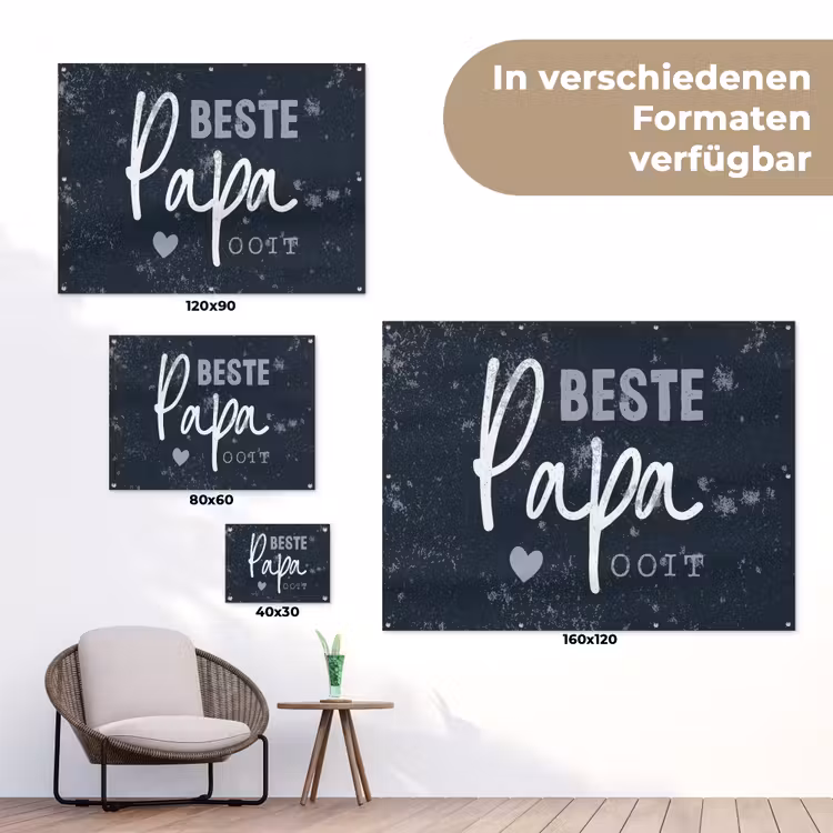 Cadeau voor man - Quote - Vaderdag - Beste papa ooit - Spreuken tuinposter los doek klein -Xsfeer9_DE