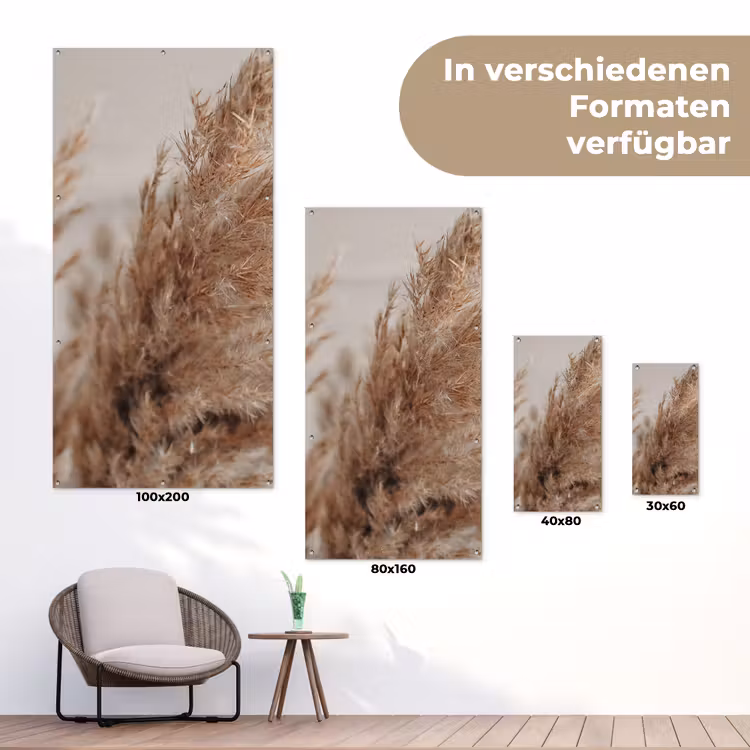 Gedroogd pampasgras dichtbij tuinposter los doek klein -Xsfeer9_DE