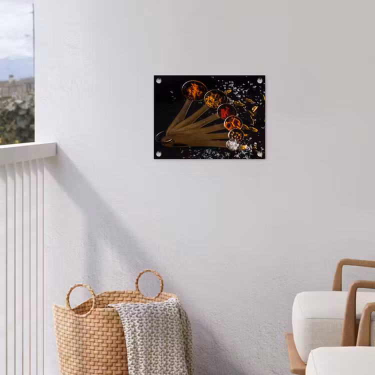 Kruiden - Lepels - Zout - Specerijen - Zwart tuinposter los doek klein -sfeer8