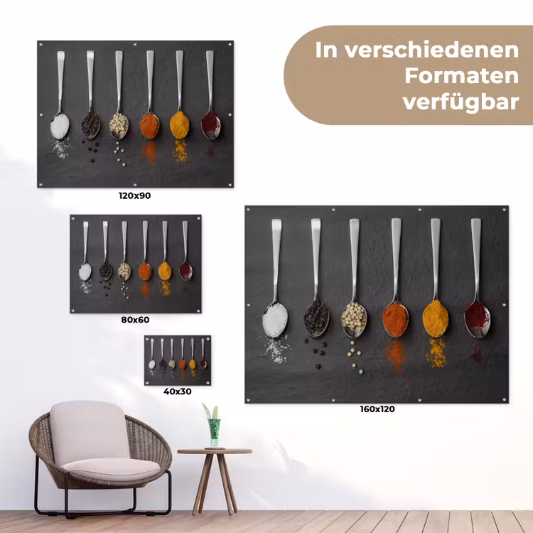 Specerijen - Lepels - Tafel - Rustiek - Kruiden tuinposter los doek klein -Xsfeer9_DE
