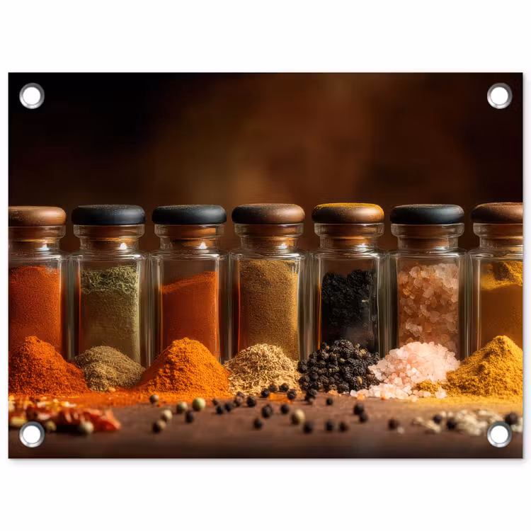 Potjes - Kruiden - Specerijen - Korrels tuinposter los doek klein -3d