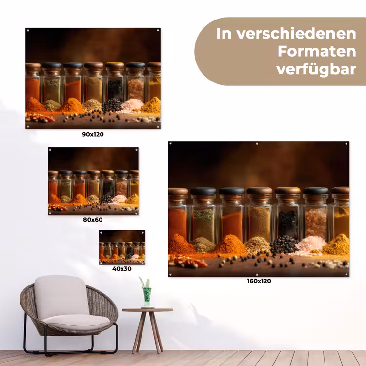 Potjes - Kruiden - Specerijen - Korrels tuinposter los doek klein -Xsfeer9_DE