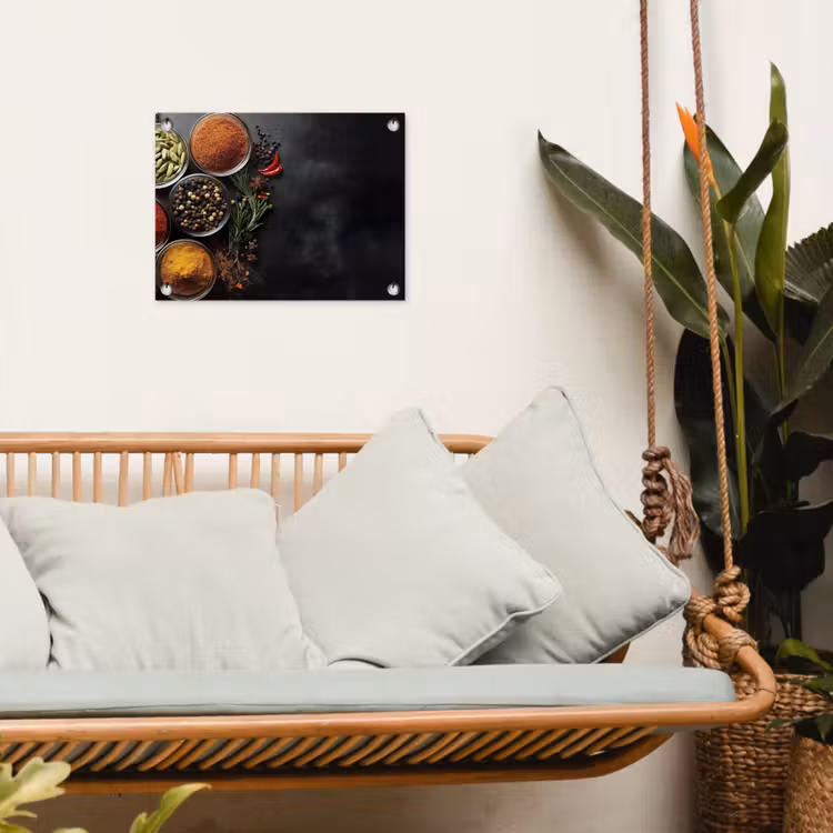 Glazen - Bakjes - Blaadjes - Kruiden tuinposter los doek klein -sfeer7