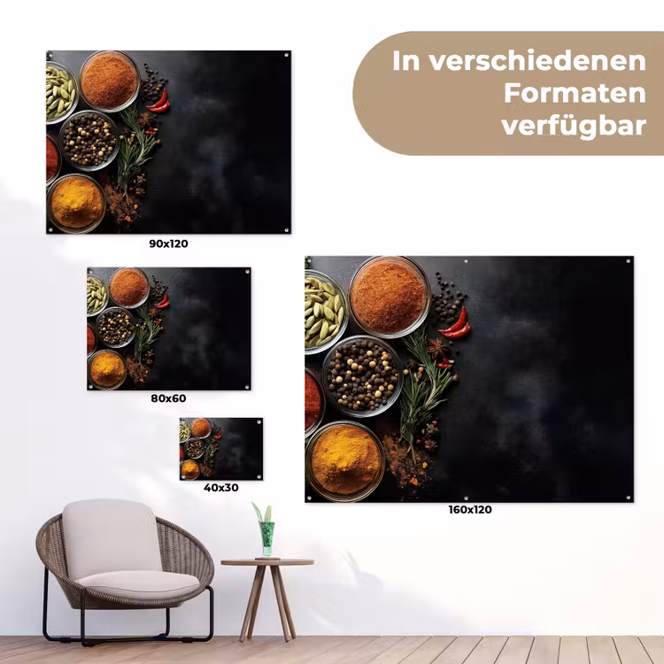 Glazen - Bakjes - Blaadjes - Kruiden tuinposter los doek klein -Xsfeer9_DE