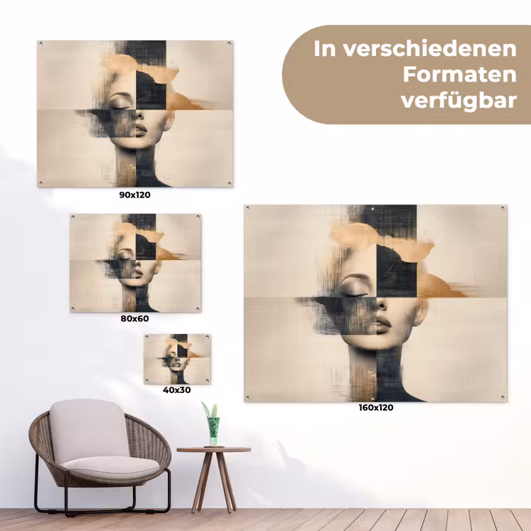 Goud - Vrouw - Rechthoeken tuinposter los doek klein -Xsfeer9_DE