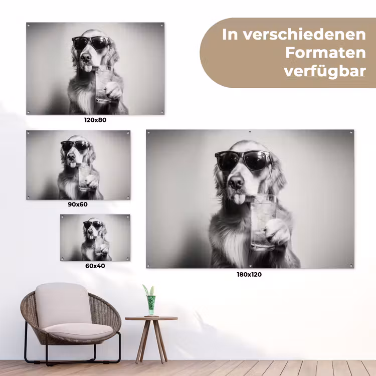 Golden retriever - Hond - Zonnebril - Gkas tuinposter los doek klein -Xsfeer9_DE