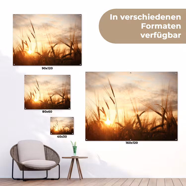 Gouden Graanveld bij Zonsopgang tuinposter los doek klein -Xsfeer9_DE