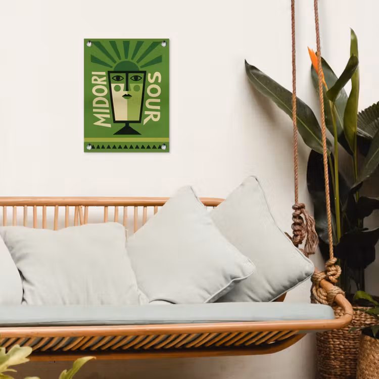 Grafisch - Art - Cocktail - Groen tuinposter los doek klein -sfeer7