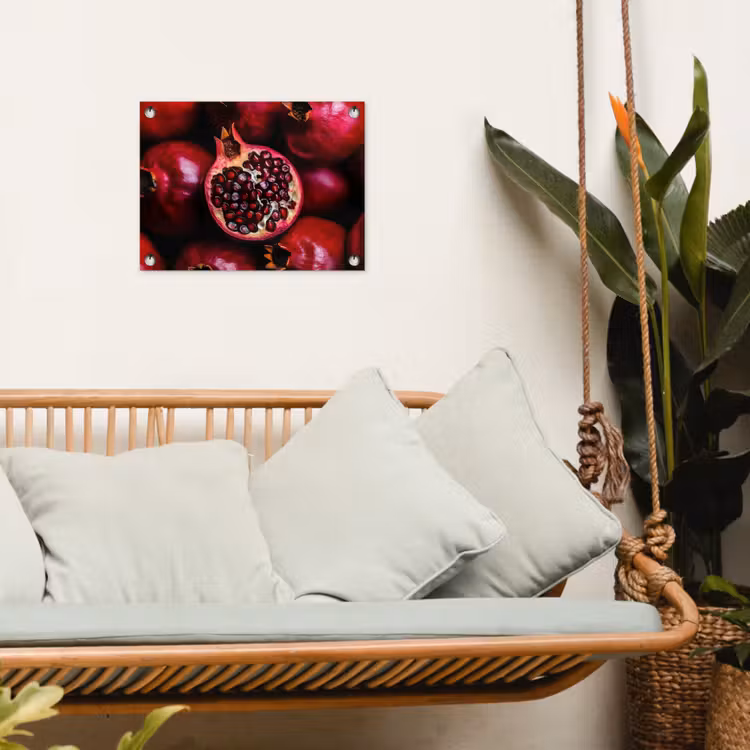 Granaatappel - Rood - Fruit tuinposter los doek klein -sfeer7