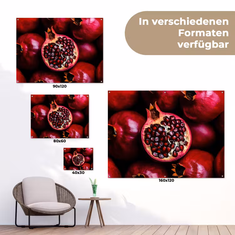 Granaatappel - Rood - Fruit tuinposter los doek klein -Xsfeer9_DE