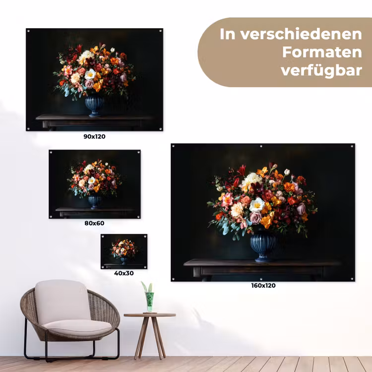 Groot - Bloemen - Vaas - Boeket tuinposter los doek klein -Xsfeer9_DE