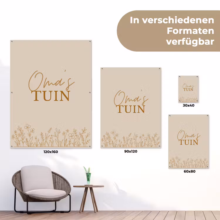 Oma's Tuin met bloemen tuinposter los doek klein -Xsfeer9_DE