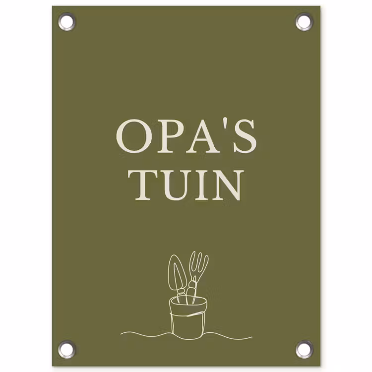 Opa's Tuin tuinposter los doek klein -3d