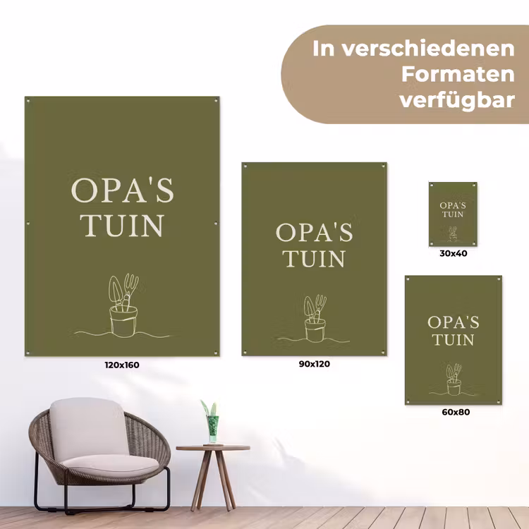 Opa's Tuin tuinposter los doek klein -Xsfeer9_DE