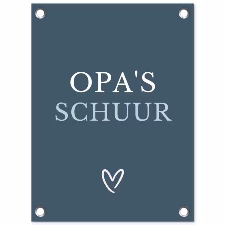Opa's Schuur met Hart tuinposter los doek klein -3d
