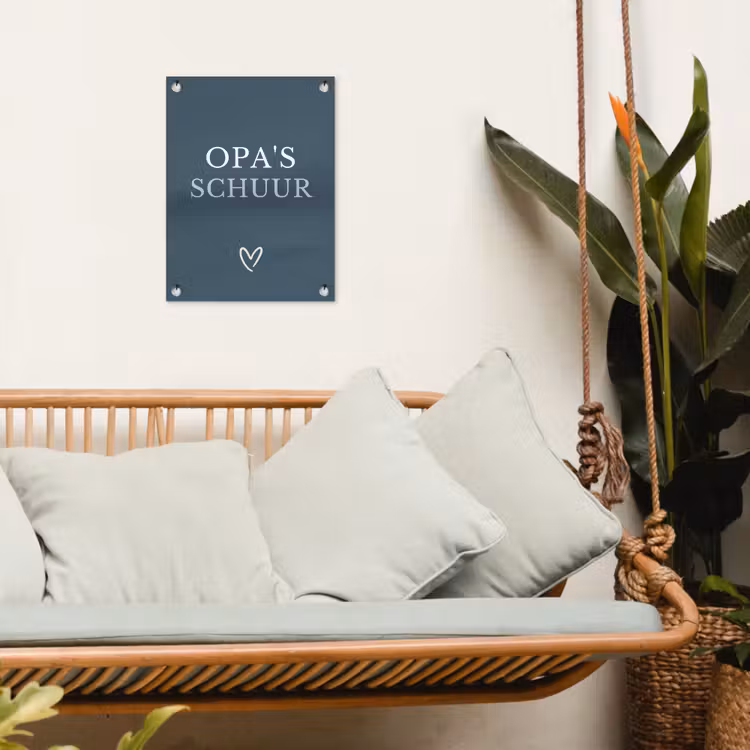 Opa's Schuur met Hart tuinposter los doek klein -sfeer7