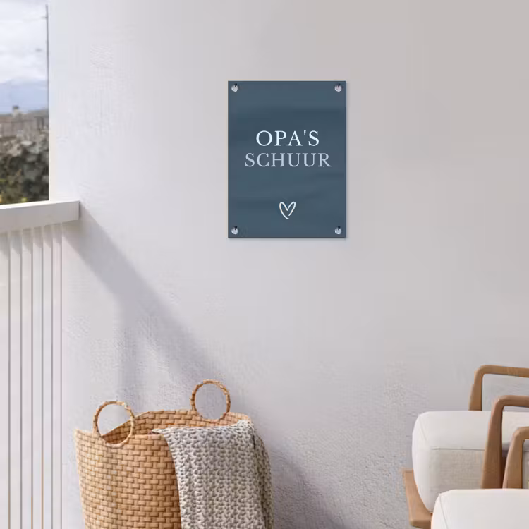 Opa's Schuur met Hart tuinposter los doek klein -sfeer8