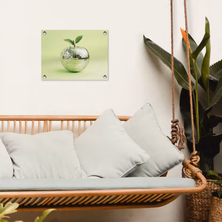 Groen - Disco - Decoratie - Appel tuinposter los doek klein -sfeer7