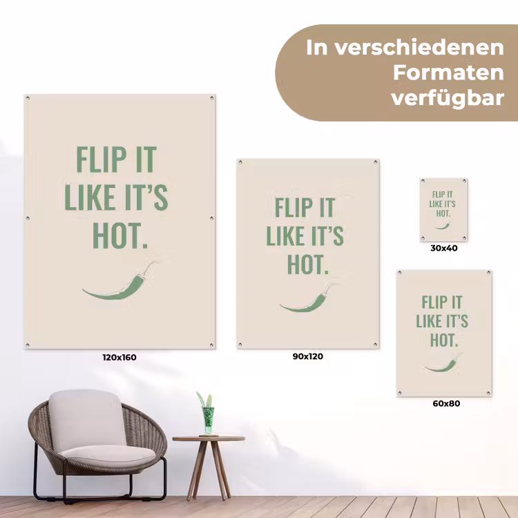 Groen - Quote - Zomer - Chilipeper tuinposter los doek klein -Xsfeer9_DE