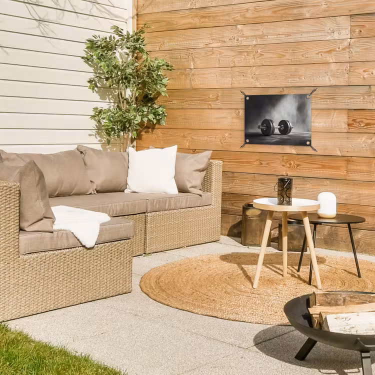 Halter - Gewichten - Zwart tuinposter los doek klein -sfeer4
