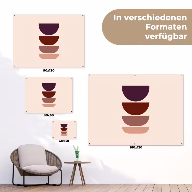 Harmonieus - Symmetrisch - Rood tuinposter los doek klein -Xsfeer9_DE