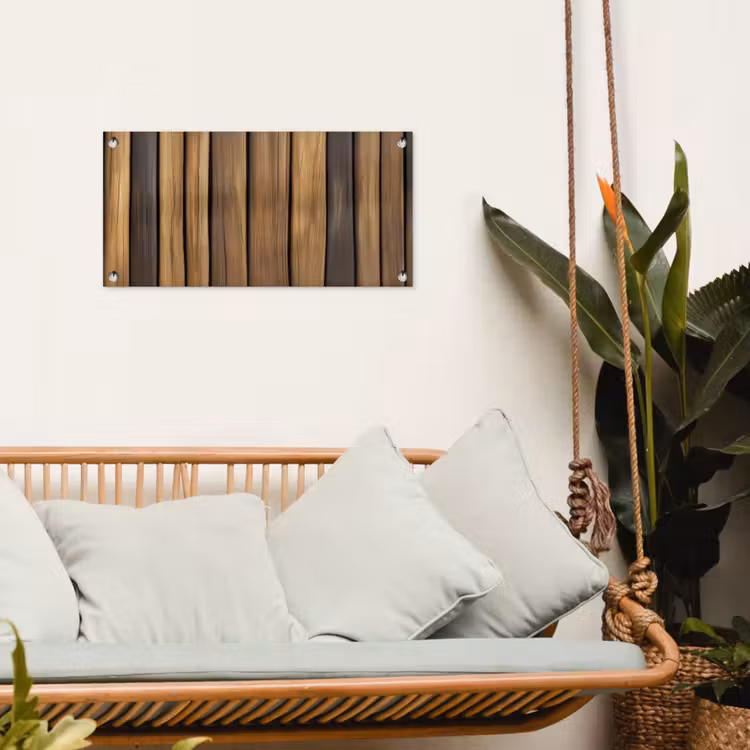 Hout - Planken - Natuurtinten tuinposter los doek klein -sfeer7