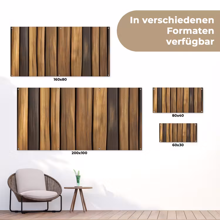 Hout - Planken - Natuurtinten tuinposter los doek klein -Xsfeer9_DE