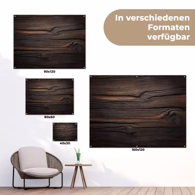 Hout - Grillige nerven tuinposter los doek klein -Xsfeer9_DE