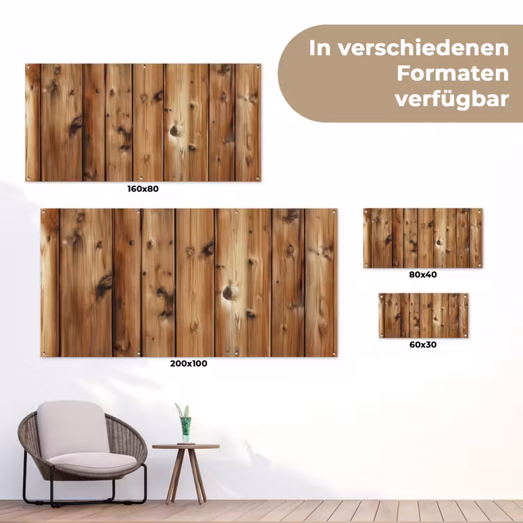 Hout - Planken - Bruin tuinposter los doek klein -Xsfeer9_DE