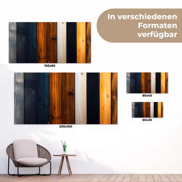 Hout - Planken - Donker - Warm tuinposter los doek klein -Xsfeer9_DE