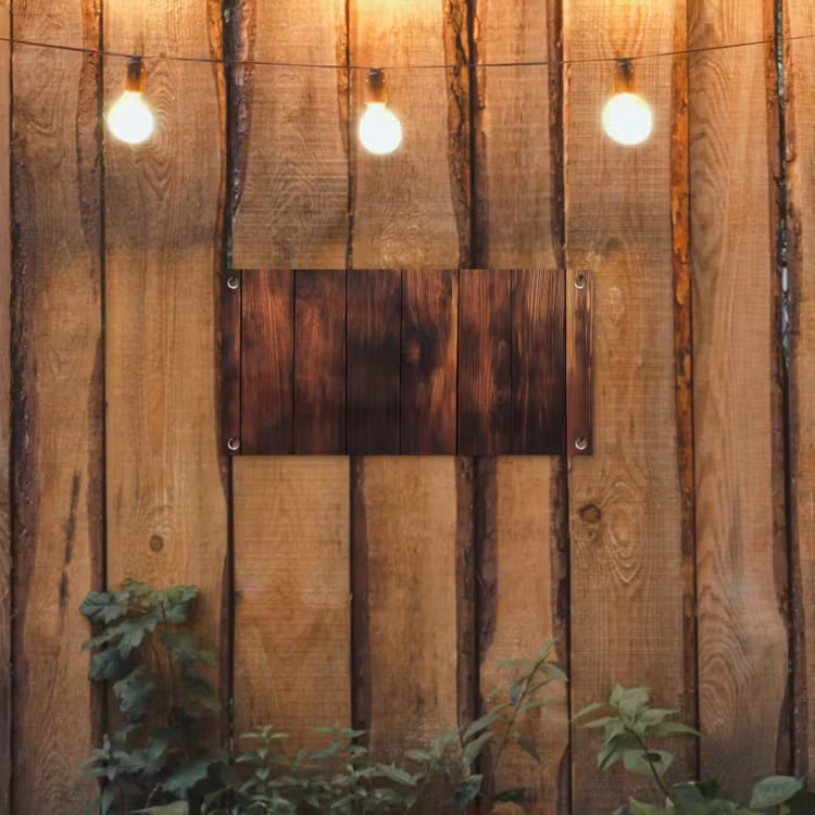 Hout - Planken - Vintage - Donkerbruin tuinposter los doek klein -sfeer1