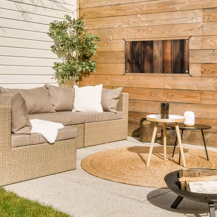 Hout - Rustiek - Donkere Planken tuinposter los doek klein -sfeer4
